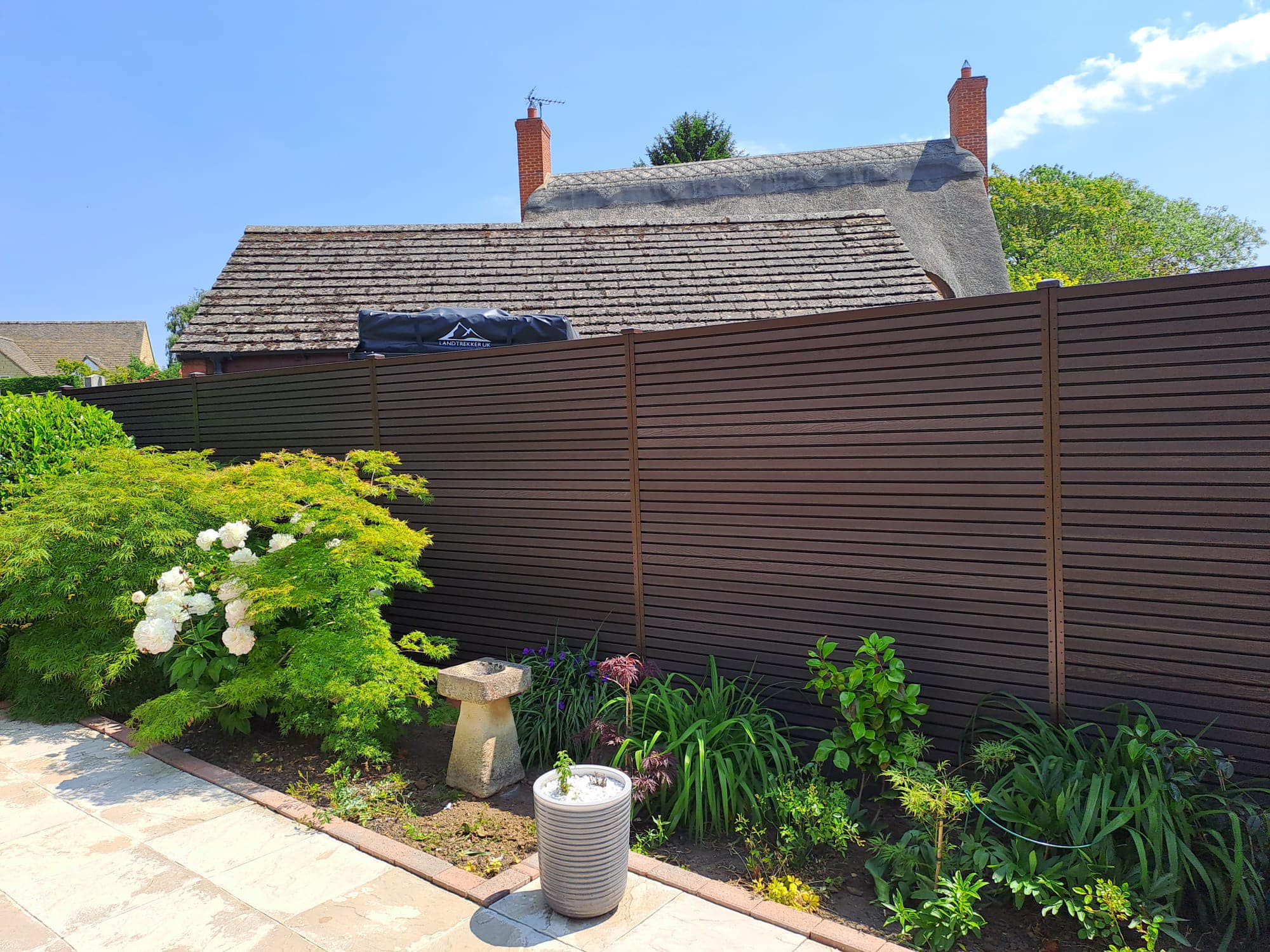Durapost Urban Composite Slatted Garden Fence Panel - Brown - Image 3