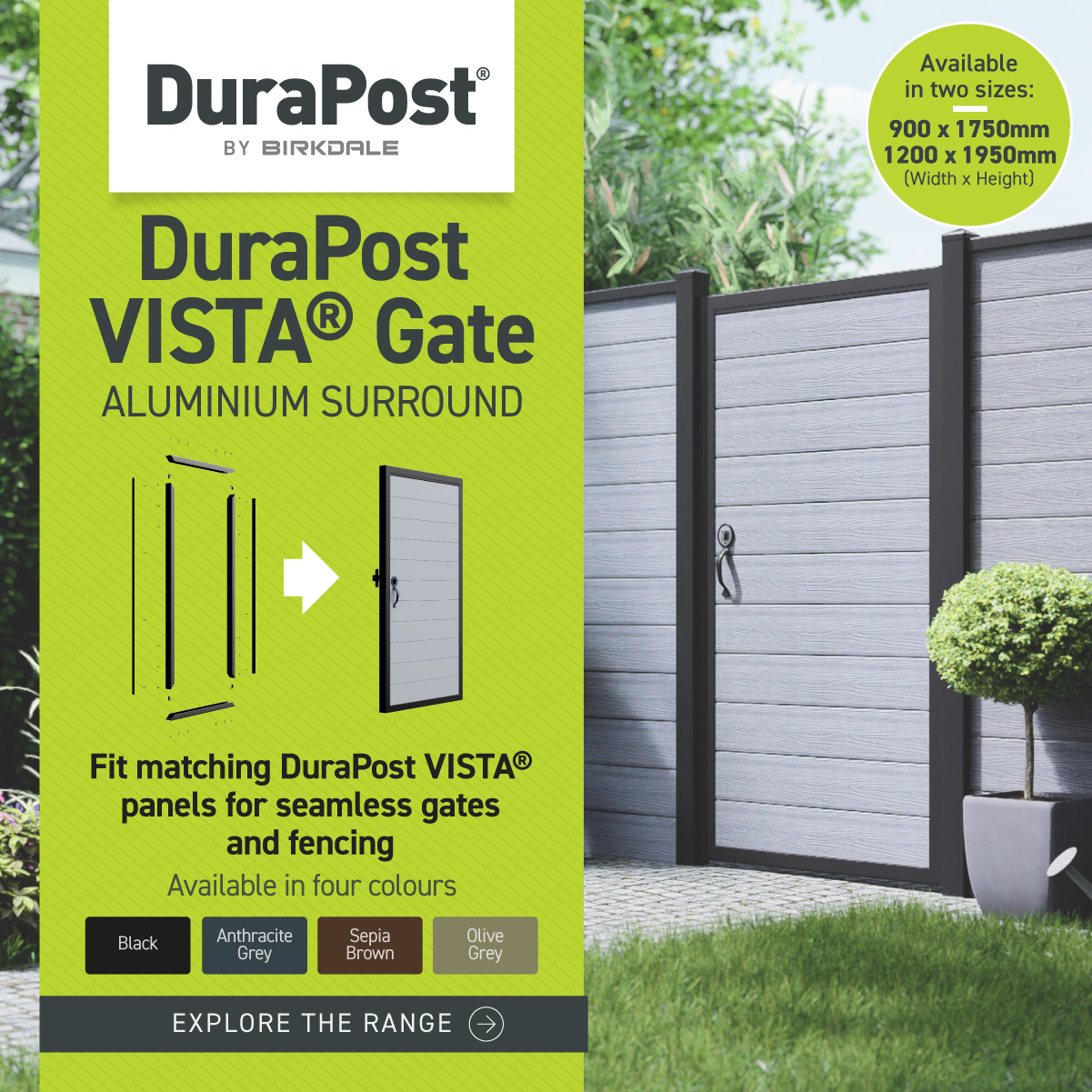 Durapost VISTA Composite Gate